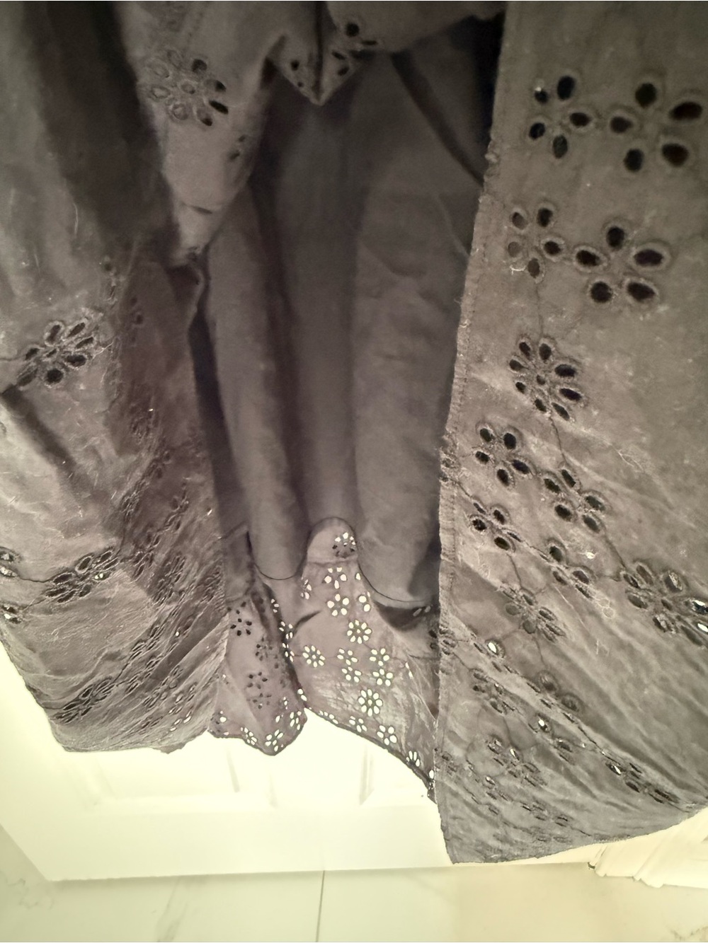 NWT Quince 100% Organic Cotton Eyelet Smocked Midi Dress - Picture 12 of 15